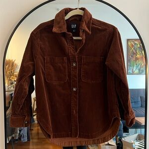 Oversized corduroy shacket